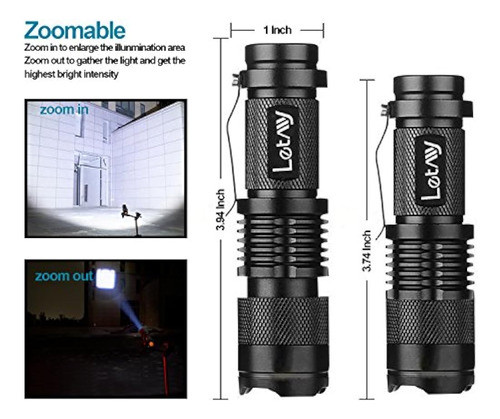 Linterna Táctica Letmy, Mini Linternas Led Súper Brillantes 1