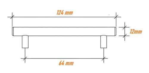 Manija Tirador Barral Negro 64mm X 10  Acero Inox A-store 1