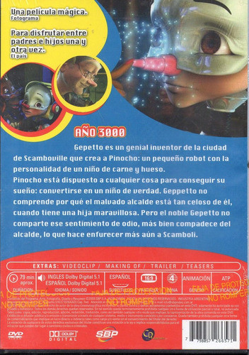 Pinocho 3000 K - Dvd Nuevo Original Cerrado - Mcbmi 1