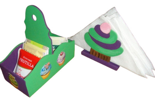 Porta Saquito Edulcorante  De Madera Pintado A Mano 0