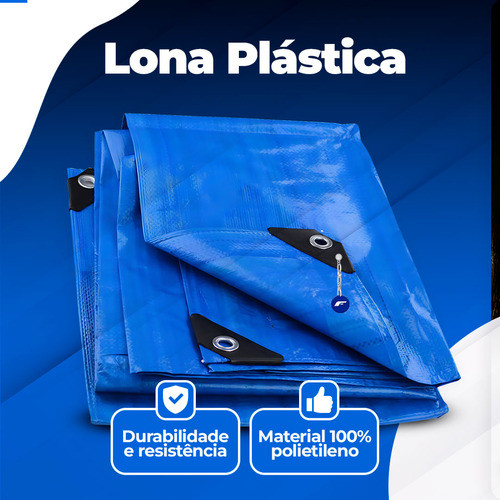 Lona Reforçada 5x3 Azul Impermeavel Piscina Camping Telhado 1