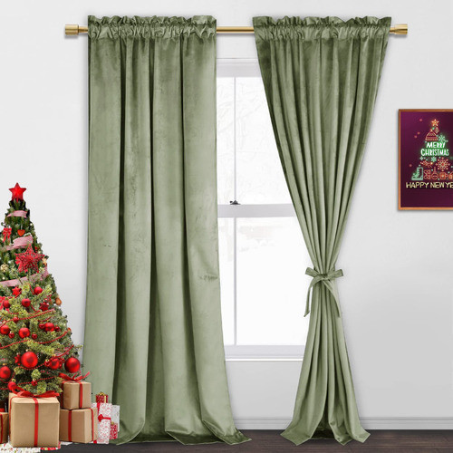 Jiuzhen Cortinas De Terciopelo Retro Para Sala De Estar, Osc 0