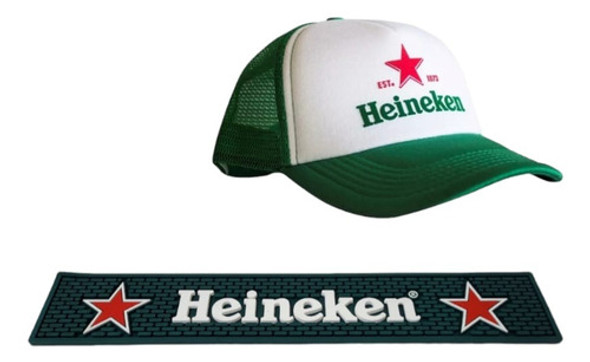 Bar Mat Esterilla Heineken Escurridor Barra Boliche + Gorra 0