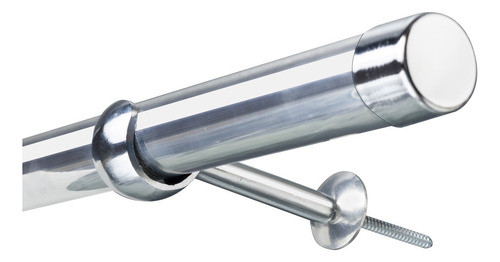 Kit Varão Simples Cortina 28mm 2,2m Alumínio Várias Cores 0