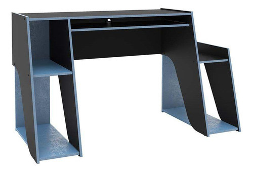 Mesa Computador Gamer Kyoto Preto/azul - Politorno 0