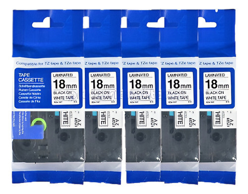 5pk Tze241 Tz241 Negra En La Etiqueta Blanca Cinta Para Brot 0