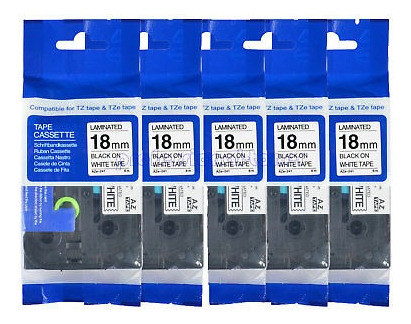 5pk Tze241 Tz241 Negra En La Etiqueta Blanca Cinta Para Brot 1