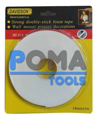 Cinta Bifaz Doble Faz 18 Mm Rollo 5 Mts Adhesiva Montaje Ert 0