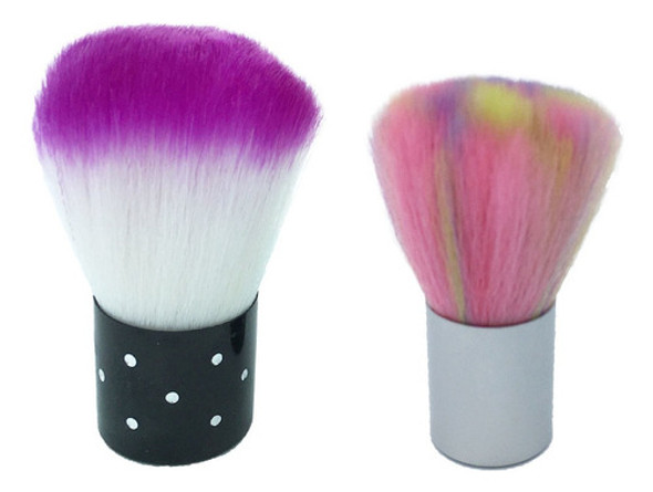 2un Escovinha Espanador De Pó Lixa Unhas Pompom 1