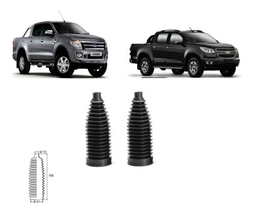 Kit 2 Fuelles Caja De Direccion Ranger - Chevrolet S10 2012/ 0