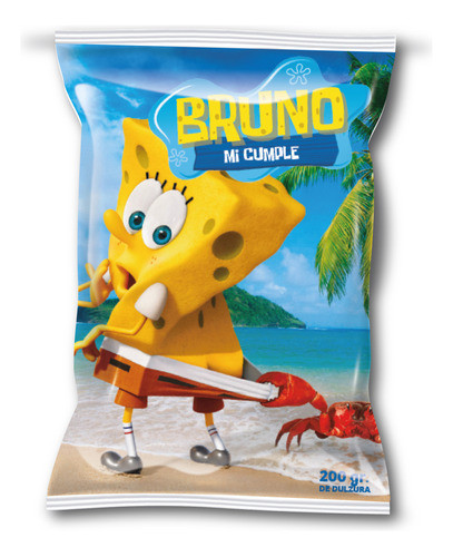 20 Bolsitas Golosineras Personalizadas Chip Bag Bob Esponja 0