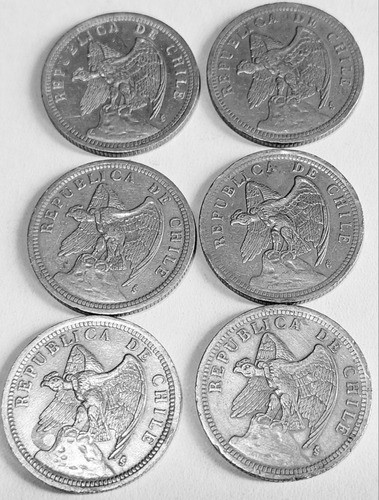 Un Peso Chile 1933 Lote De 7 Monedas 0