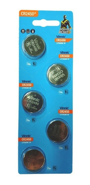 Promo 5 Pilas Vinnic Cr2450 3v P/ Sensores, Alarmas Fac A 0