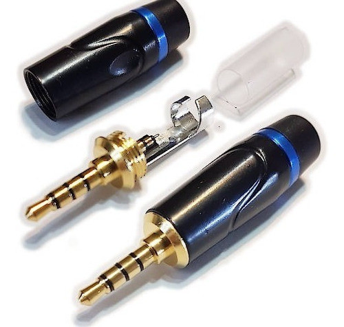 Conector Ficha Miniplug 3,5 Macho 4 Polos Negro 0