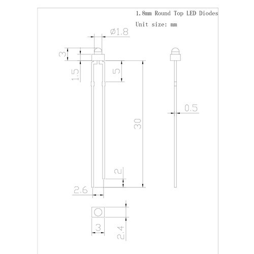 Agua De 100pcs 1,8 Mm Led Diodo Electroluminoso Claro Blanco 1