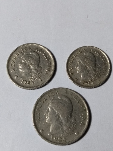 Monedas Argentinas De 5-10- Y 20 Centavos 1924 0