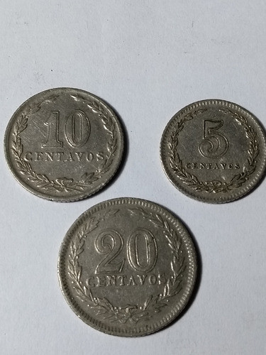 Monedas Argentinas De 5-10- Y 20 Centavos 1924 1