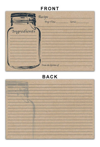 Paquete De  Tarjetas De Recetas X De Doble Cara  Vintag... 1