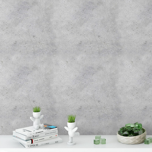 Papel De Parede Adesivo Cimento Queimado Claro Sala 5 Mts 0