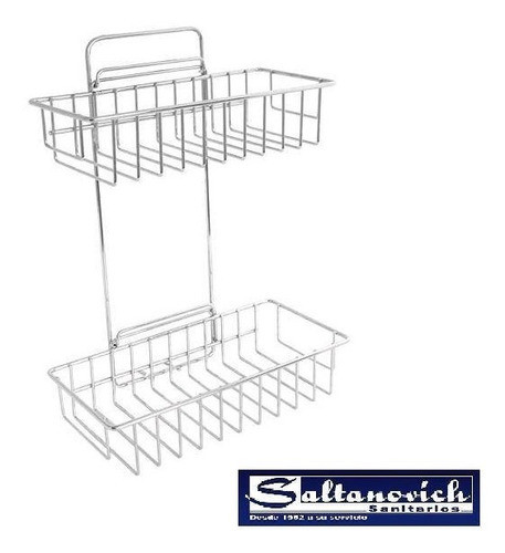 Organizado Estante Doble Acero Cromado Para Baño 0