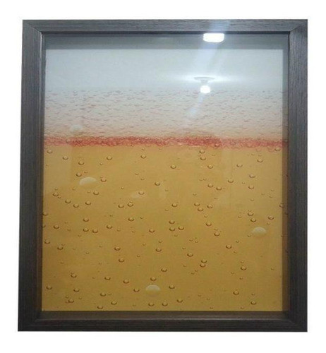 Quadro Para Tampinha Decoração Bar Casa - Textura Cerveja 0