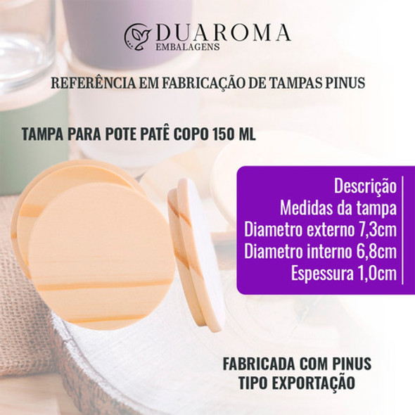 Tampa Pinus Para Pote De Patê 150 Ml 200 Unidades 1