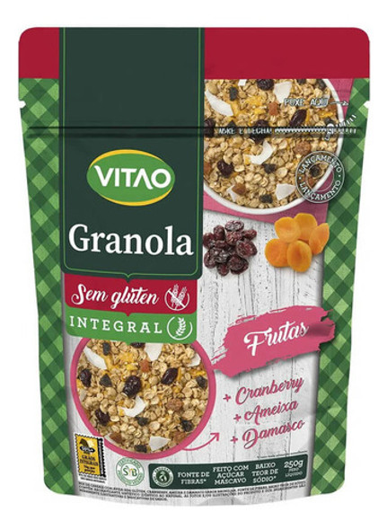 Granola Sem Glúten Sabor Frutas 250g - Vitao - Un 0