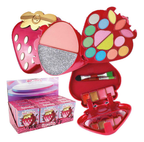 12 Kit De Maquiagem Teen Morango Hb646 Hello Beauty Atacado 0