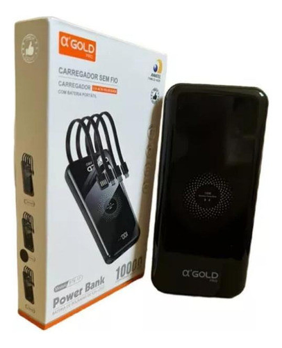 Power Bank Bateria 10000mah Wireless Charger Indução Sem Fio 0