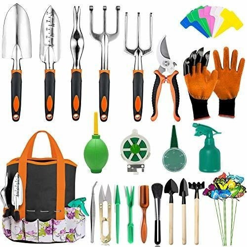Set Herramientas P/ Jardineria + Bolsa Organizadoraaranja 0
