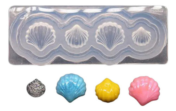 Molde Silicona 4 Mini Conchitas De Mar 0