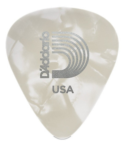 Kit 6 Palheta D´addario Celuloide Branca Perolada 0.70 1cwp4 0