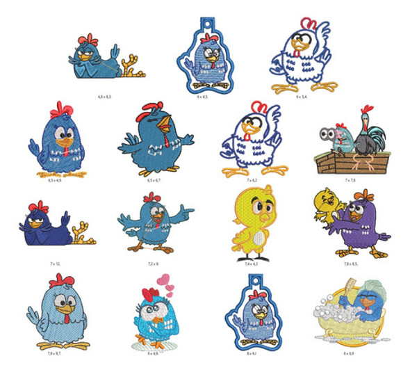 90 Matrices P/maquinas De Bordar Gallina Pintadita Y Numeros 0