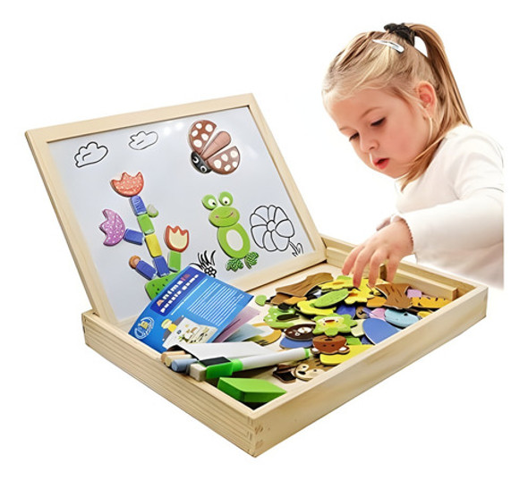 Juego Madera Pizarra Pizarron Imantada Puzzle Con Animales 0 Juego Madera Pizarra Pizarron Imantada Puzzle Con Animales 0