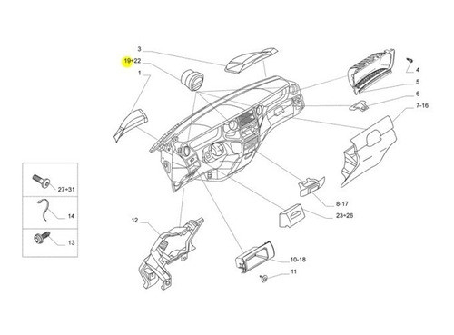 Difusor Saída Ar Painel Nova Daily Original Iveco 5801258684 1