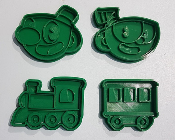 Cortante Galleta Ceramica Fondant Porcelana Cuphead Tren 0
