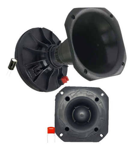 Kit Super Tweeter + Driver Corneta Champion 200w + Cone Novo 0
