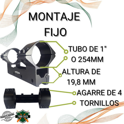 Montaje Monopieza Riel 11 Mm Tubo 1 Pulgada P 1