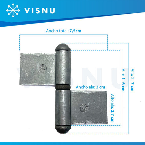 Bisagra Reja Porton Puerta Ficha Soldar Herrero 6cm X10u 60 1
