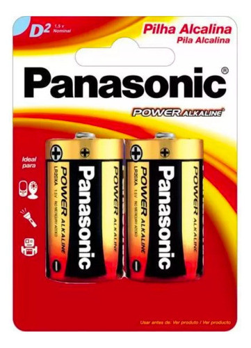 06 Pilhas Alcalinas Panasonic D (grande) Original 3 Cartelas 1