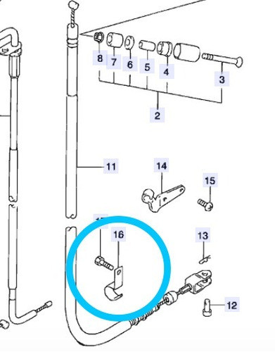 Abrazadera De Cable Suzuki Gn125/250, Gz250, Sp500- Original 1