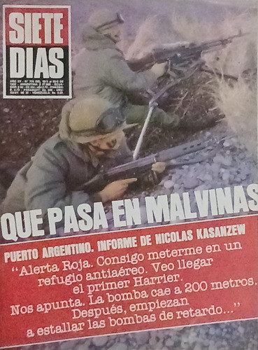 Revista Siete Dias N 779. Guerra Malvinas. Año 1982. 0