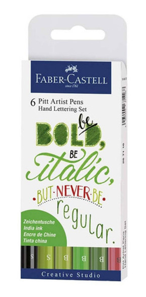 Marcadores Faber Castell Pitt Lettering X6 Colores Be Bold 0