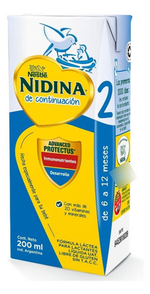 Nidina 2 Advanced Protectus Leche Maternizada 48u X 200ml 1