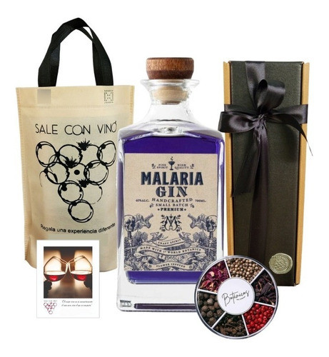 Regalo Caja Box Estuche Gin Malarian + Botanicos Mixologia 0