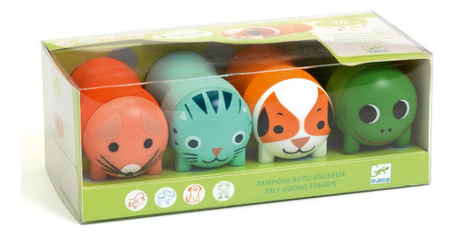 Set 4 Sellos Mascotas Lavables Dj09009  Djeco 0