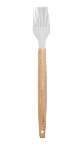 Pincel De Silicone Com Cabo De Madeira Oikos Cinza Claro 0