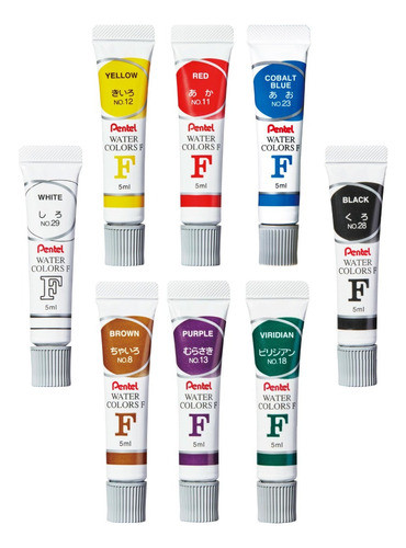 Kit Aquarela Pentel Arts Bisnaga 5ml 8un - Escolha As Cores 0