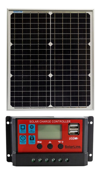 Panel Solar 20wp Cargador Batería 12v Y Controlador De Carga 0