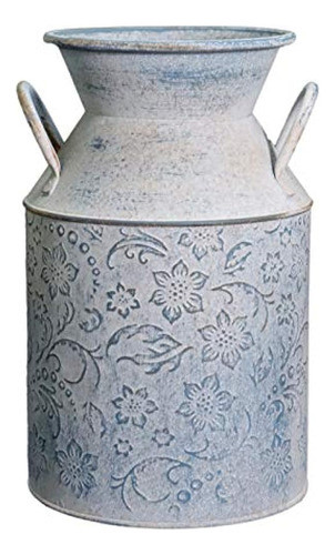 Fauevav - Lata De Leche Galvanizada, Jarrón Retro Antiguo, M 0